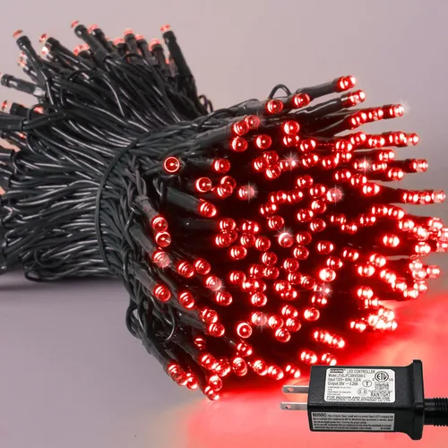 Miniatura 21 de YEGUO 200 luces LED de 66 pies para Navidad, exteriores, impermeables, cadena de luces blancas cálidas para interiores, 8 modos, cable verde, luz