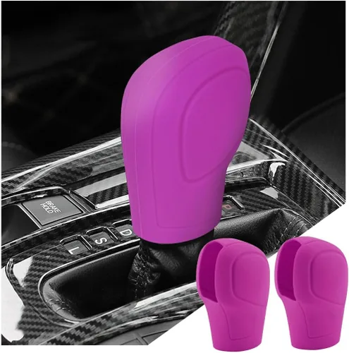 Miniatura 11 de zipelo Paquete de 2 fundas antideslizantes para pomos de palanca de cambios de automóvil, funda de silicona cómoda para palanca de cambios de freno