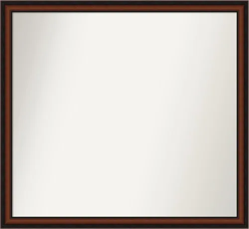 Miniatura 172 de Amanti Art Espejo de pared personalizado no biselado (24 x 27 pulgadas), marco estrecho de nogal chipre - varios tamaños personalizados - Espejo