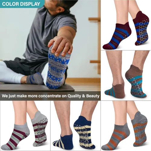 Miniatura 5 de Calcetines de yoga antideslizantes con agarres para pilates, ballet, barras, descalzos, calcetines antideslizantes para hospitales para mujeres