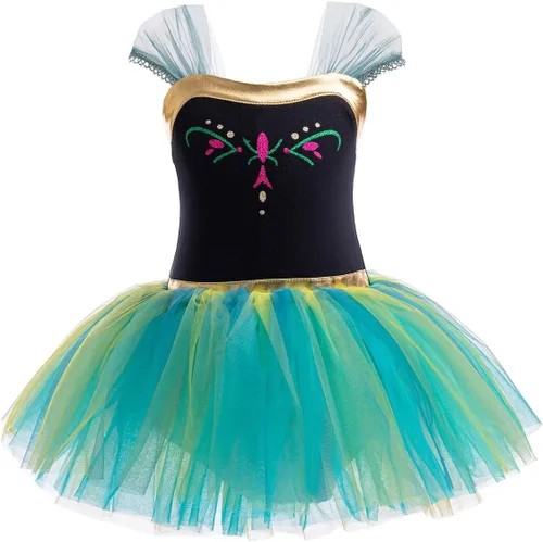 Miniatura 34 de MYRISAM - Maillots de princesa para niñas, tutú de ballet, vestido de bailarina con falda, para cumpleaños, fiesta elegante, disfraces de Halloween