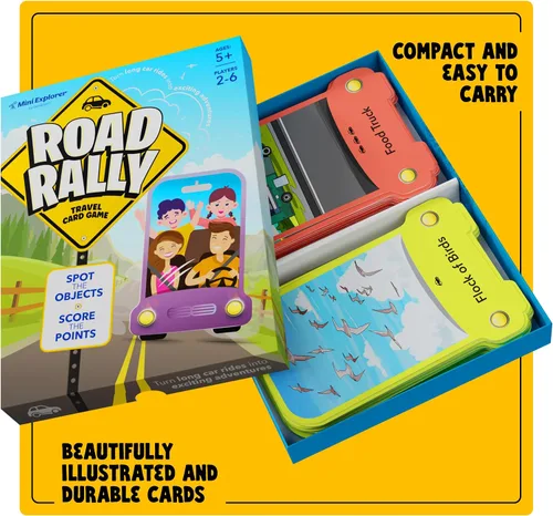 Miniatura 5 de Mini Explorer Road Rally Travel Scavenger Hunt - Juego de cartas para niños – Viaje por carretera, juegos de coches y actividades imprescindibles