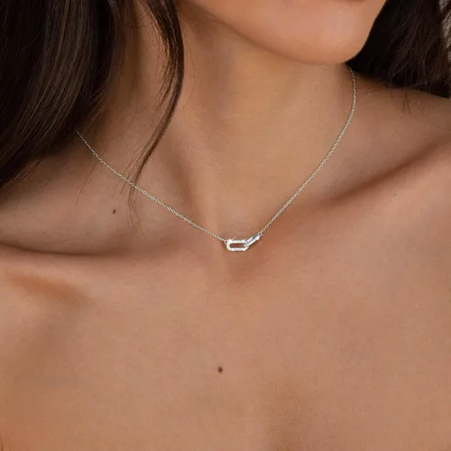 Miniatura 2 de Collar con colgante de oro para mujer, delicados collares de diamantes para mujer, chapados en oro de 14 quilates, gargantilla con clip de papel