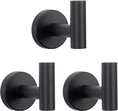 Miniatura 14 de NearMoon Ganchos para toallas de baño, soporte para bata de acero inoxidable 304, gancho resistente para baño, sala de estar, hotel, cocina, garaje