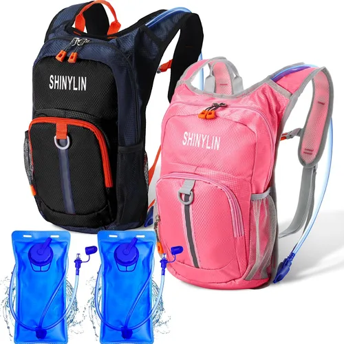 Miniatura 12 de Shinylin 2 piezas mochila de hidratación para niños con bolsa de agua de 1.5l mochila ligera para niños para senderismo mochila de agua para niños