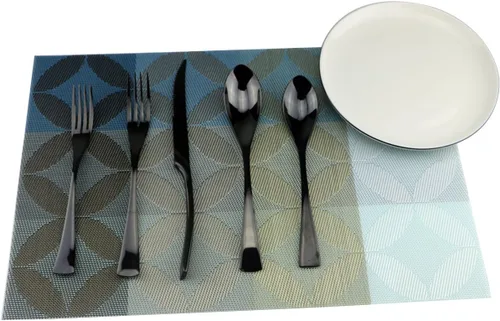 Miniatura 2 de Juego de cubiertos de acero inoxidable 18/10, cubiertos de cocina, juego de utensilios de cocina, cuchillo para carne, negro pulido espejo, juego