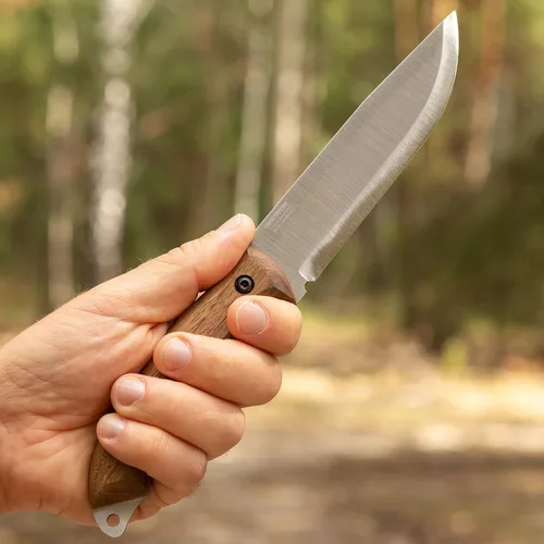 Miniatura 5 de BPSKNIVES HK5 CSH - Cuchillo para zurdos - Cuchillo de camping de espiga completa con funda de cuero - Cuchillos tácticos de supervivencia