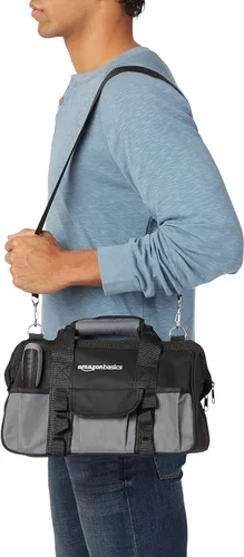 Miniatura 4 de Amazon Basics Juego de herramientas de reparación básicas para el hogar de 65 piezas con bolsa, plata, negro