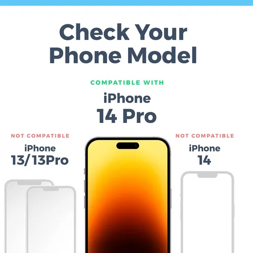 Miniatura 3 de Power Theory [Paquete de 2 protectores de pantalla para iPhone 14 Pro Premium inastillable de vidrio templado [dureza 9H], marco fácil de instalar