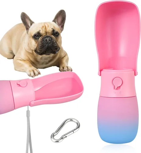 Miniatura 16 de Botella de agua para perros, cuenco de agua de viaje para cachorros, dispensador de agua portátil a prueba de fugas para cachorros, botella de agua