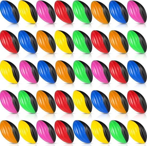 Woanger 40 mini bolas de fútbol de espuma en espiral de dos tonos, a granel de 5 pulgadas, suaves, pequeñas, impermeables, para niños, juguetes de