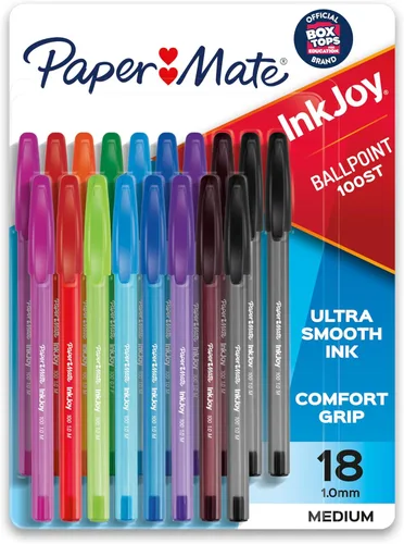 Paper Mate InkJoy 100ST Bolígrafos de Punta Media (1.0mm), Surtidos, 18 Unidades