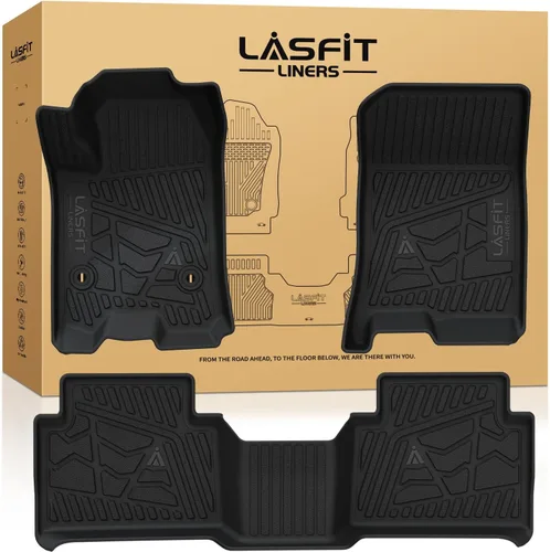 Miniatura 49 de LASFIT Juego completo de tapetes de elastómero termoplástico para todo tipo de clima de ajuste personalizado para automóviles, de 1ª y 2ª fila, 3