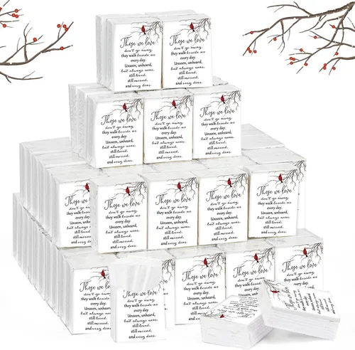 Fumete Paquete de 100 paquetes de papel de seda para funerarios conmemorativos, servilletas de bolsillo para invitados, servilletas de bolsillo con