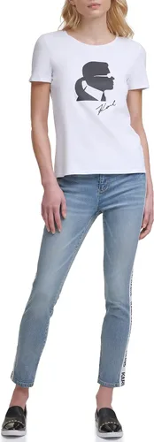 Miniatura 2 de Karl Lagerfeld Paris Women's Short Sleeve Graphic Logo Tee