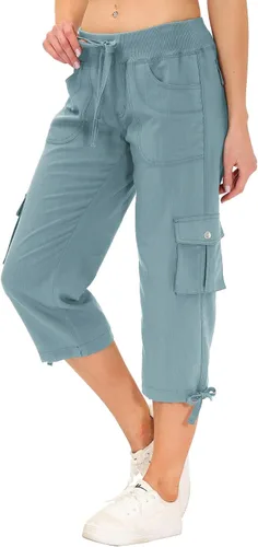 Miniatura 3 de MoFiz - Pantalones de senderismo tipo cargo y capri para mujer, ligeros, de secado rápido, al aire libre, deportivos, para viajes, casuales