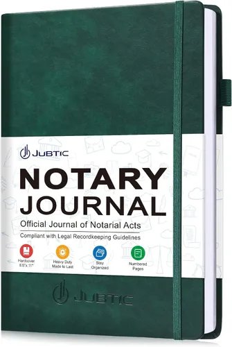 Miniatura 8 de JUBTIC Libro de registro de notario – Diario A4 de tapa dura para notario público de actos notariales – Suministros notariales grandes con guardia