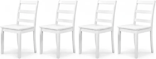 Miniatura 11 de ERGOMASTER Juego de 4 sillas de comedor de madera, sillas de cocina de madera sin brazos con respaldo, sillas laterales de restaurante para estudio