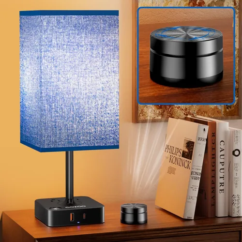 Miniatura 16 de Lámpara de mesa regulable cozoo USB para mesita de noche y escritorio con 2 puertos de carga USB (A+C) y 2 tomas de corriente, lámpara de mesita