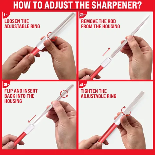 Miniatura 4 de Afilador de cuchillos con filo ondulado Fino Edge - Barra de afilado de diamante retráctil - Afilador de cuchillos de diamante ultra portátil - Mini