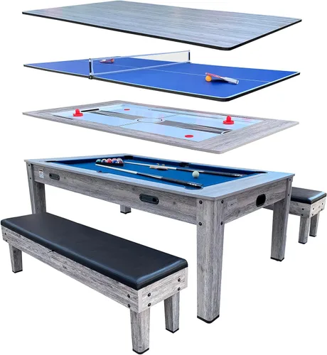 Miniatura 6 de RACK Luxor - Mesa giratoria de 7.5 pies, 4 en 1, multijuego para billar y pool