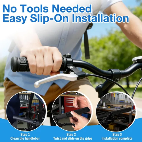 Miniatura 4 de 2 pares de puños/mangos para manillar de bicicleta con empuñaduras de hongo para bicicletas BMX/de carretera/de montaña