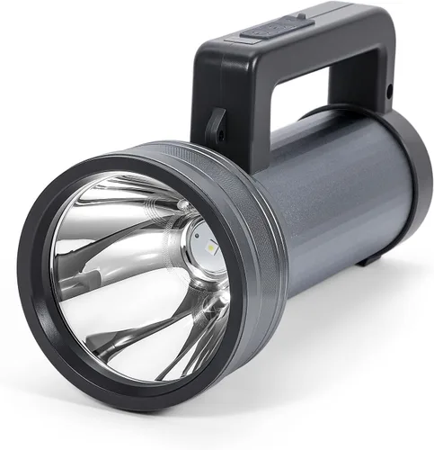 Miniatura 9 de Linterna LED recargable con pantalla de alimentación, 4 modos de luz, antorcha de mano de alto lúmenes, doble interruptor, linterna portátil