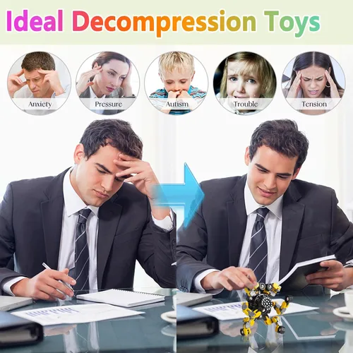 Miniatura 4 de Gokeey Regalos de Calcetín Navideño para Nietos Fidget Spinners Transformables para Niños y Adultos Alivio del Estrés Juguetes Sensoriales Fidget