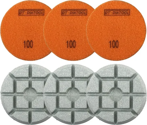 Miniatura 27 de DT-DIATOOL Almohadillas de pulido de diamante para piso, resina de terrazo, diámetro del suelo, grano de 4 pulgadas, 800 unidades, 6