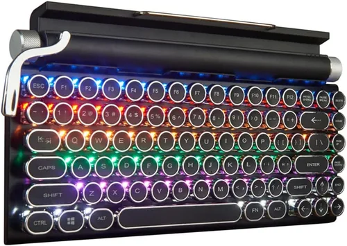 Miniatura 9 de Teclado mecánico de 83 teclas Punto Retro Máquina de escribir Teclado Bluetooth inalámbrico, mecánico de juegos, Interruptor azul anti-fantasma