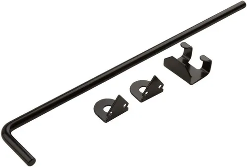 Miniatura 4 de National Hardware V835 - Pestillo de puerta de perno de bastón de 1/2 pulgadas x 18 pulgadas, herrajes de puerta de acero negro para puertas