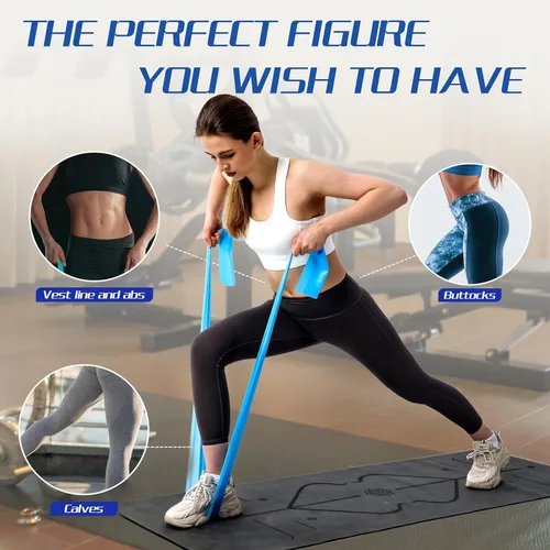 Miniatura 4 de 5 bandas de resistencia para entrenamiento, sin látex, bandas de terapia física, juego de bandas de ejercicio para estiramiento, adecuado