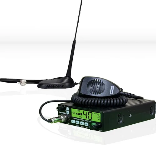 Miniatura 5 de President Kit de radio resistente (HD) con Thomas FCC de 40 canales, radio CB AM/FM de 12/24 voltios y antena de montaje con imán Virginia F