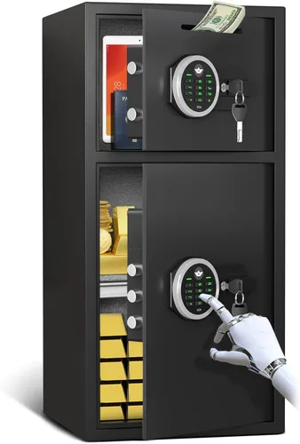 6.0 Pies Cúbicos Caja de Seguridad para el Hogar Extra Grande Caja de Seguridad Ignífuga e Impermeable, Caja de Seguridad Digital para el Hogar con
