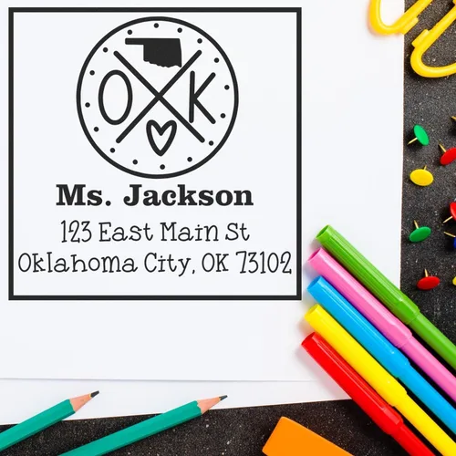 Miniatura 29 de Sello entintado moderno con nombre y dirección del estado de Alabama – Sello de dirección de devolución personalizado para invitaciones de despedida