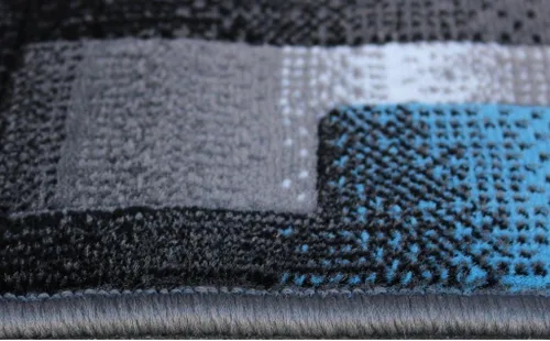 Miniatura 6 de Masada Rugs, Alfombra de pasillo moderna y contemporánea, azul, gris y negro (2 x 7 pies), alfombra de pasillo, alfombra de cocina, tapete de baño