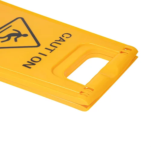Miniatura 14 de Restaurantware RW Clean 11.8 x 2 x 24.4 pulgadas, 1 letrero de precaución de doble cara, mango integrado, plegable, de plástico, amarillo, para uso