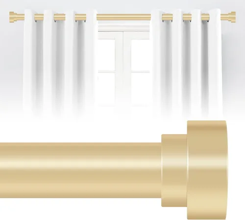 Miniatura 15 de Barras de cortina de bronce para ventanas de 30 a 42 pulgadas (2.5-3.5 pies), barras de cortina resistentes de 1 pulgada de diámetro, barra