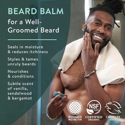 Miniatura 2 de Badger Kit de aseo para barba, aceite para barba y bálsamo para barba, Babassu y jojoba, certificado orgánico, acondicionador sin enjuague