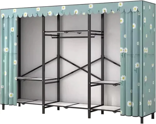 Miniatura 13 de large closets Folding Closet with Cloth Cover Clothes Closet Portable Wardrobe Closet Metal Iron Frame Closets for Bedroom Large Closet Space-saving
