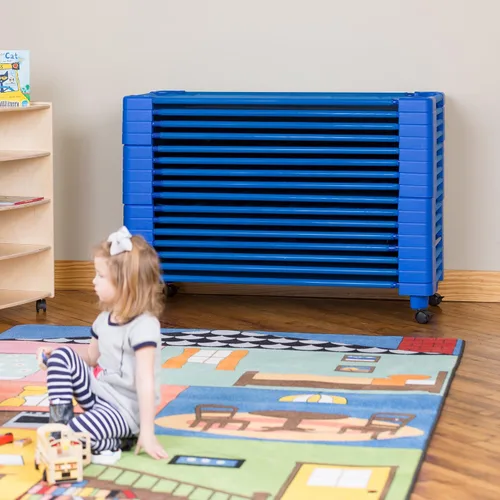 Miniatura 4 de Sprogs Camillas apilables para niños de uso pesado de 40" de largo para guarderías de preescolar, para descanso y siesta, SPG-0232-5-12PK, azul Azul