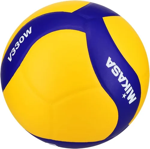Miniatura 4 de Mikasa V330W, voleibol de juego de club de competición para interior, Azul/Amarillo