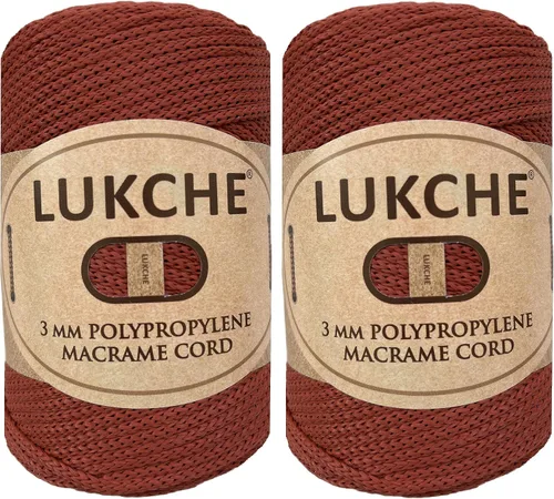 Miniatura 55 de Cordón de macramé de poliéster premium de 3 mm (134.72 metros), (250 g) 100% cuerda de macramé de polipropileno, hilo de crochet de macramé colorido