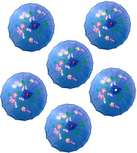 TJ Global Paquete de 6 paraguas chinos japoneses para niños de 22 pulgadas para bodas, fotografías, disfraces, cosplay, decoración y otros eventos,