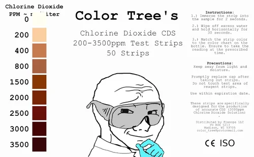 Miniatura 3 de Color Tree's CDS 0-3500ppm Tiras de prueba de dióxido de cloro (ClO2) - 50 tiras - Rango máximo de prueba DIY CDS