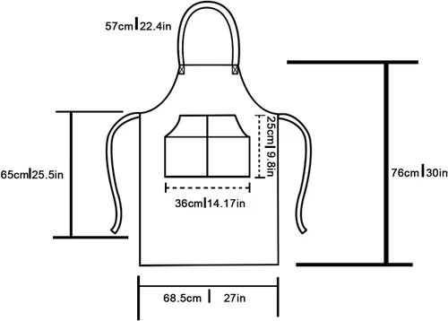 Miniatura 3 de Delantales de mezclilla negros para hombres/mujeres con bolsillos, delantal de herramientas impermeable, ajustable, delantal de lona ligero