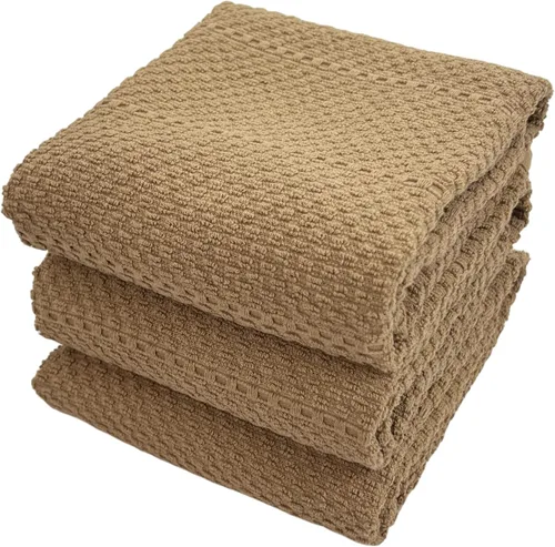Miniatura 16 de Serafina Home Paños de cocina a cuadros amarillo mostaza: paño de 100 % algodón, suave, para limpieza y secado, absorbente, de rizo, con asa, juego