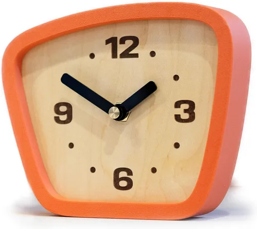 Reloj moderno de mediados de siglo hecho a mano, movimiento silencioso para escritorio, mesa y repisa, decoración analógica MCM sin tictac |
