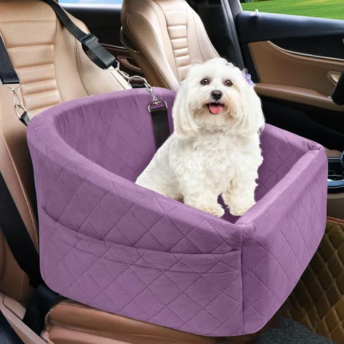 Miniatura 9 de NEEZUKAR Asiento de automóvil para perros pequeños, asiento elevador desmontable y lavable para perros de menos de 30 libras, asiento de automóvil