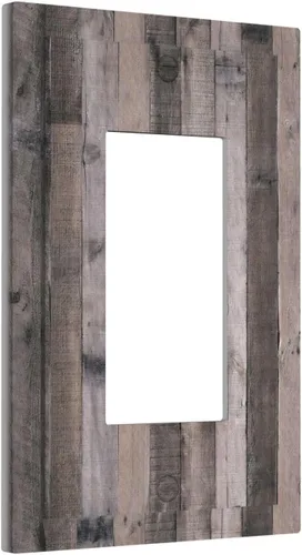 Miniatura 1314 de Placa Decorativa de Pared de Granja Rústica con Cuerno de Madera para Puerta de Granero 1 Banda Duplex Cubiertas de Toma Eléctrica Soltera